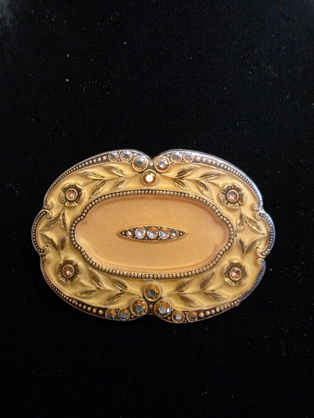 Catherine Popesco France Art Nouveau Revival Crystal Brooch Signed Vintage